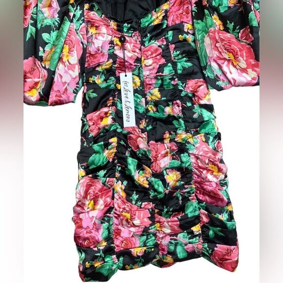 NWT For Love & Lemons 🍋 Jolie ruched mini dress size Small - Picture 7 of 11